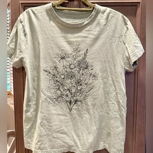 Fifth Sun Floral Bouquet Medium Tee in Sage Green